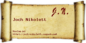 Joch Nikolett névjegykártya